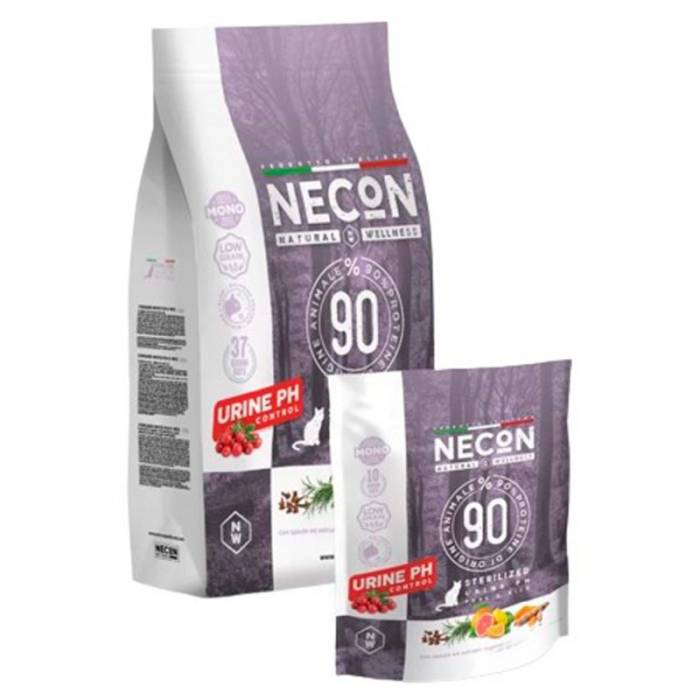 Necon Sterilized Urine PH Control Pork and Rice sausas maistas sterilizuotoms katėms, šlapimo takų sveikatai palaikyti, 400 g