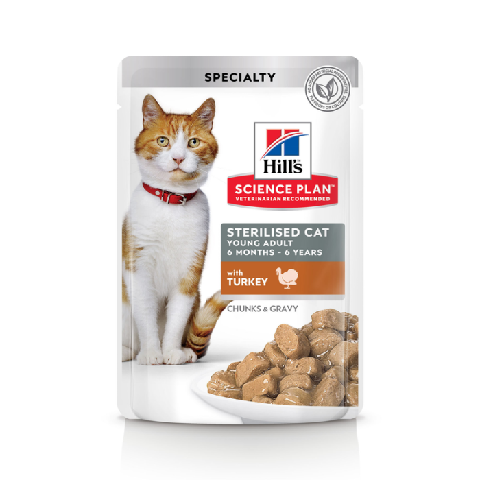 Hill's Science Plan Sterilised Cat Adult Turkey drėgnas maistas sterilizuotoms katėms, 85 g