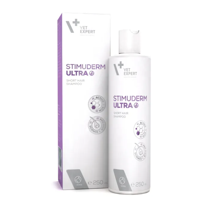 VetExpert Stimuderm Ultra Shampoo Short Hair šampūnas esant plaukų netekimui dėl ligų, 250 ml