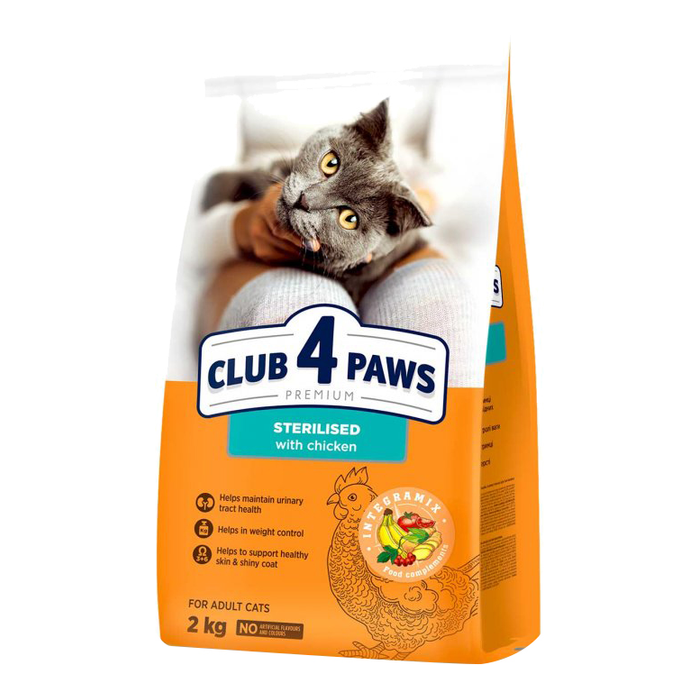 CLUB 4 PAWS Premium Visavertis pašaras suaugusioms sterilizuotoms katėms, 2 kg