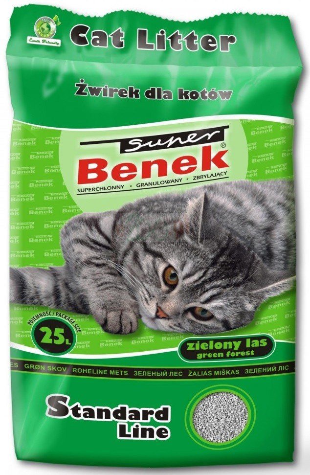 Certech Super Benek Standard Žaliasis miškas - Kačių kraikas su grumstais 25 l (20 kg)