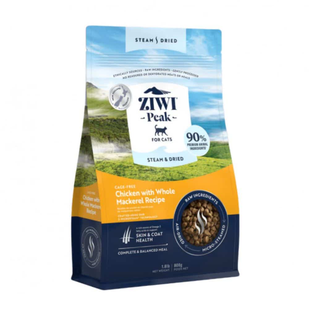 Ziwi Peak Steam&Dried Cat Chicken with Whole Mackerel sausas maistas katėms 800 g