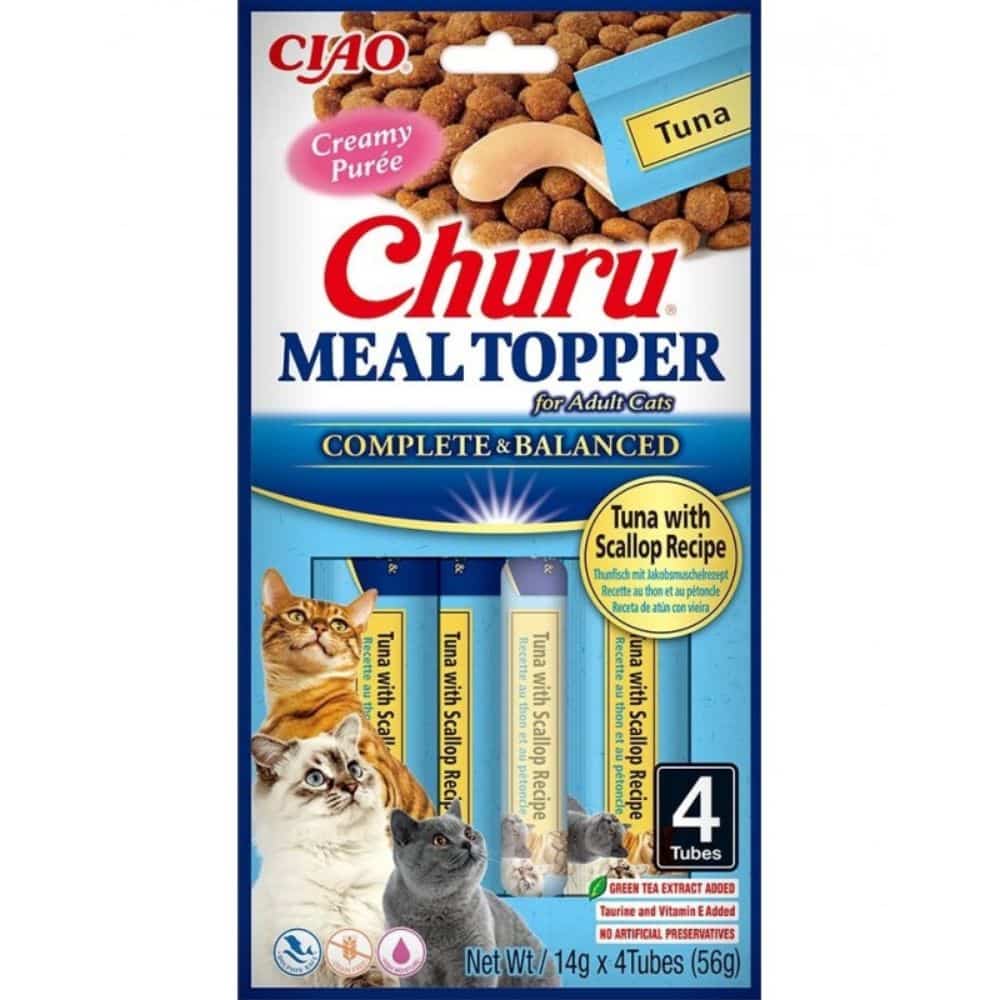 Churu Cat Meal Topper Tuna with scallop 56g skanėstas katėms su tunu ir šukutėmis
