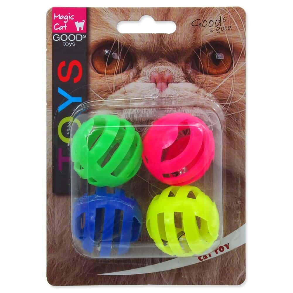 Magic Cat slotted ball with sound 3,75cm 4pcs žaislas katėms