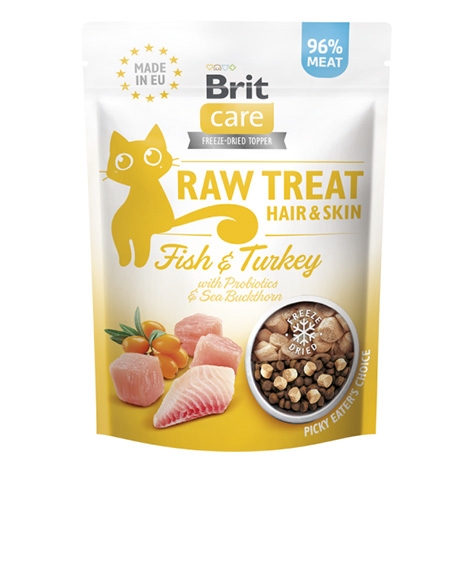 Brit Care Cat Raw Hair-Skin skanėstai katėms, 40 g