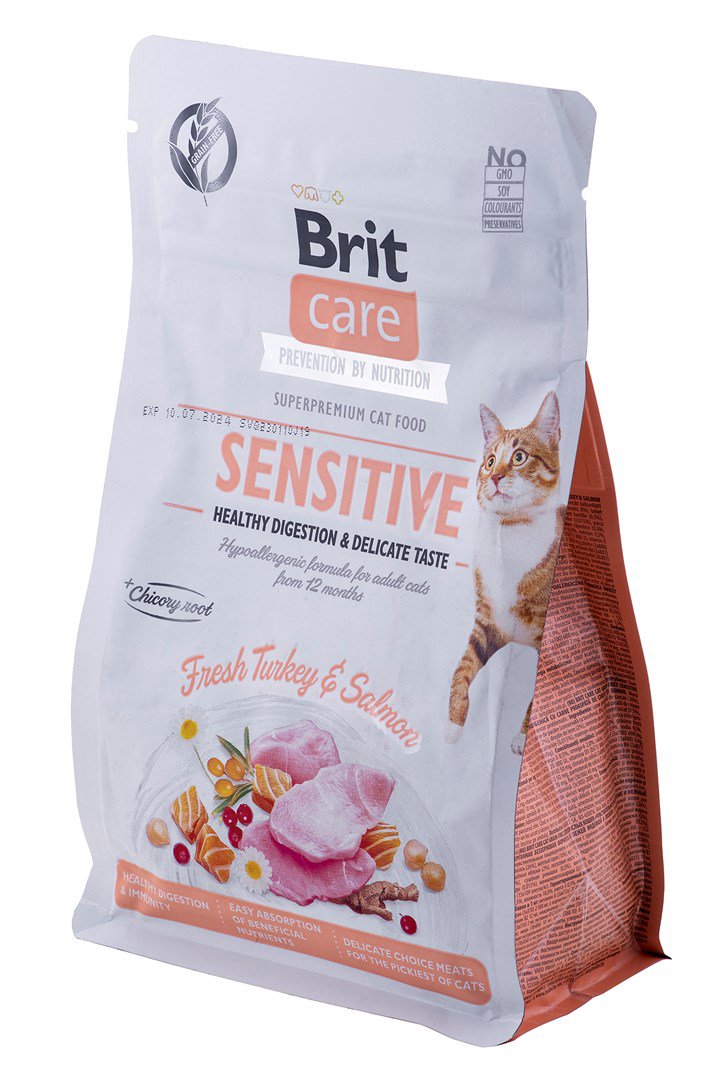 BRIT Care Grain-Free Sensitive Turkey&Salmon - sausas kačių maistas - 400 g