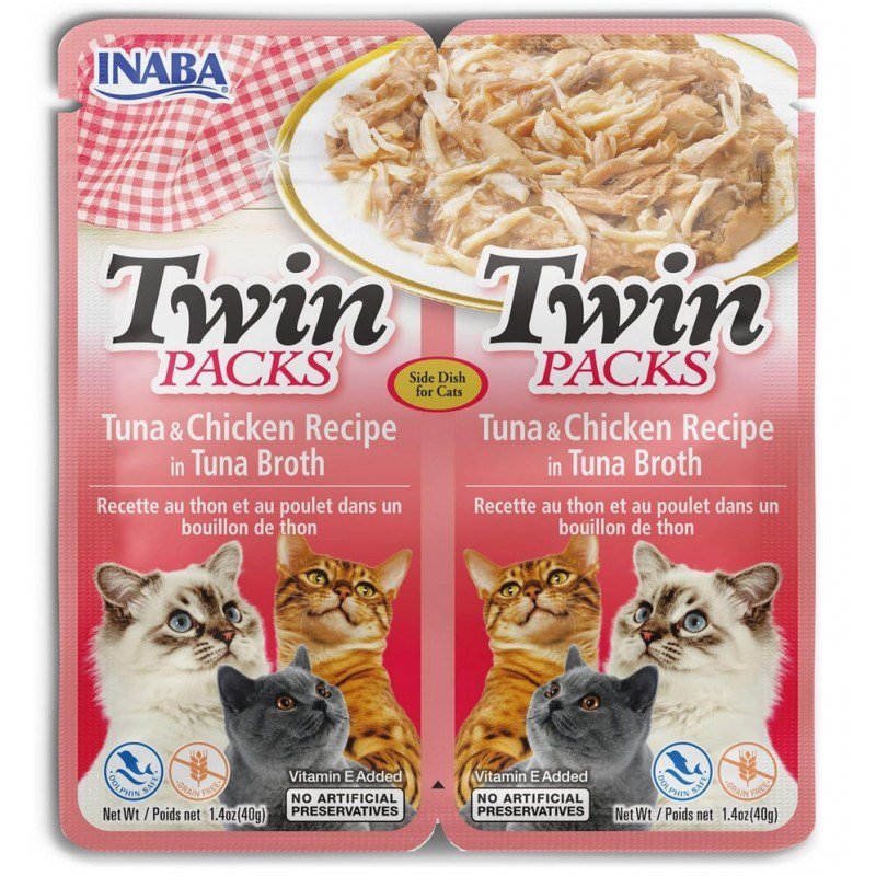 INABA CAT Twin tunas su vištiena sultinyje – kačių skanėstas – 2x40g