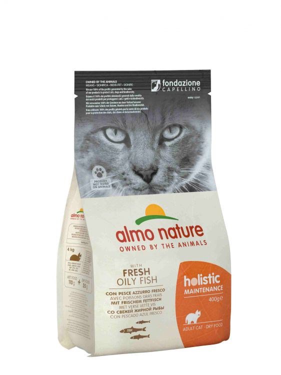 ALMO NATURE Holistic Adult su riebia žuvimi - sausas kačių maistas - 400 g