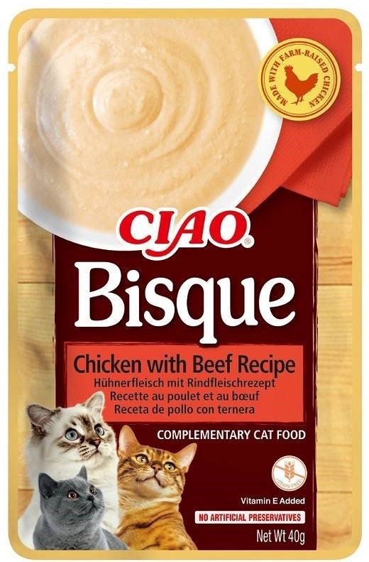 INABA Ciao Bisque Chicken with beef - skanėstas katėms - 12 x 40g