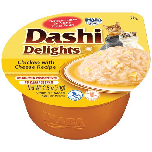 INABA Dashi Delights Chicken with cheese in broth - skanėstas katėms - 70g