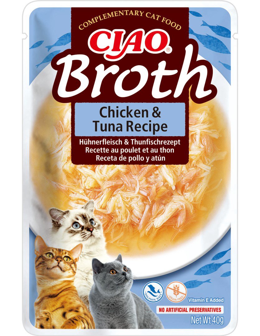 INABA Ciao Broth Chicken & Tuna - skanėstas katėms - 12x40g