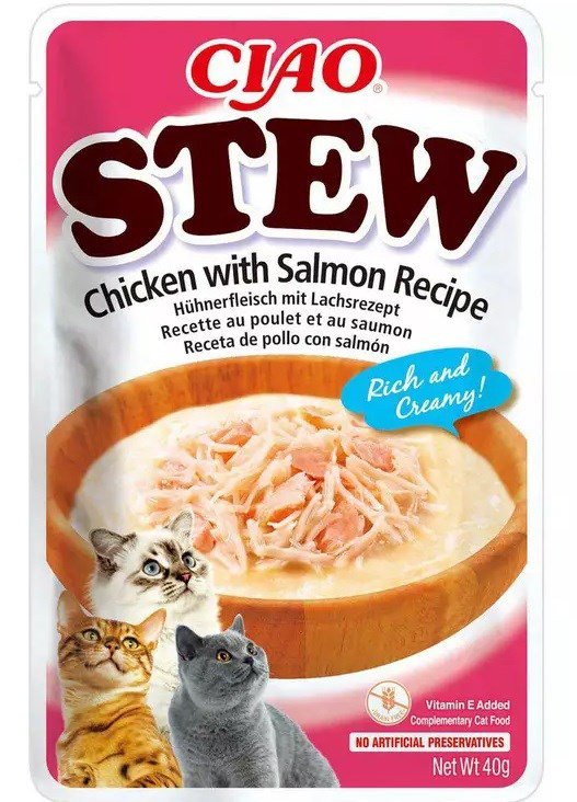 INABA Ciao Stew Chicken & Salmon - skanėstas katėms - 12x40g