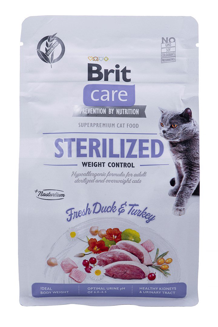 BRIT Care Grain-Free Sterilized Weight Control  - sausas kačių maistas - 400 g