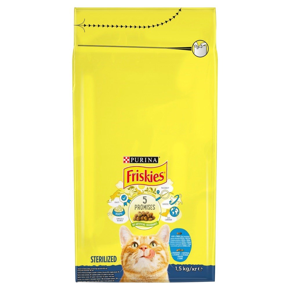 FRISKIES Salmon and tuna with vegetables - sausas kačių maistas - 1,5 kg