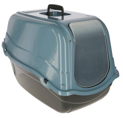 KERBL Emma Eco Black and Blue - uždengta kačių kraiko dėžutė - 57x39x41 cm
