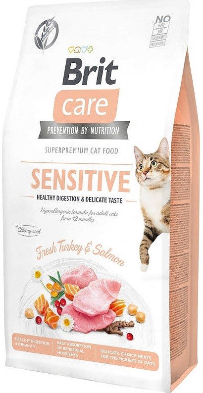 BRIT Care Grain-Free Sensitive Turkey&Salmon - sausas kačių maistas - 7 kg