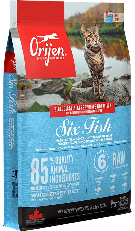 ORIJEN Six fish - sausas kačių maistas - 5,4 kg