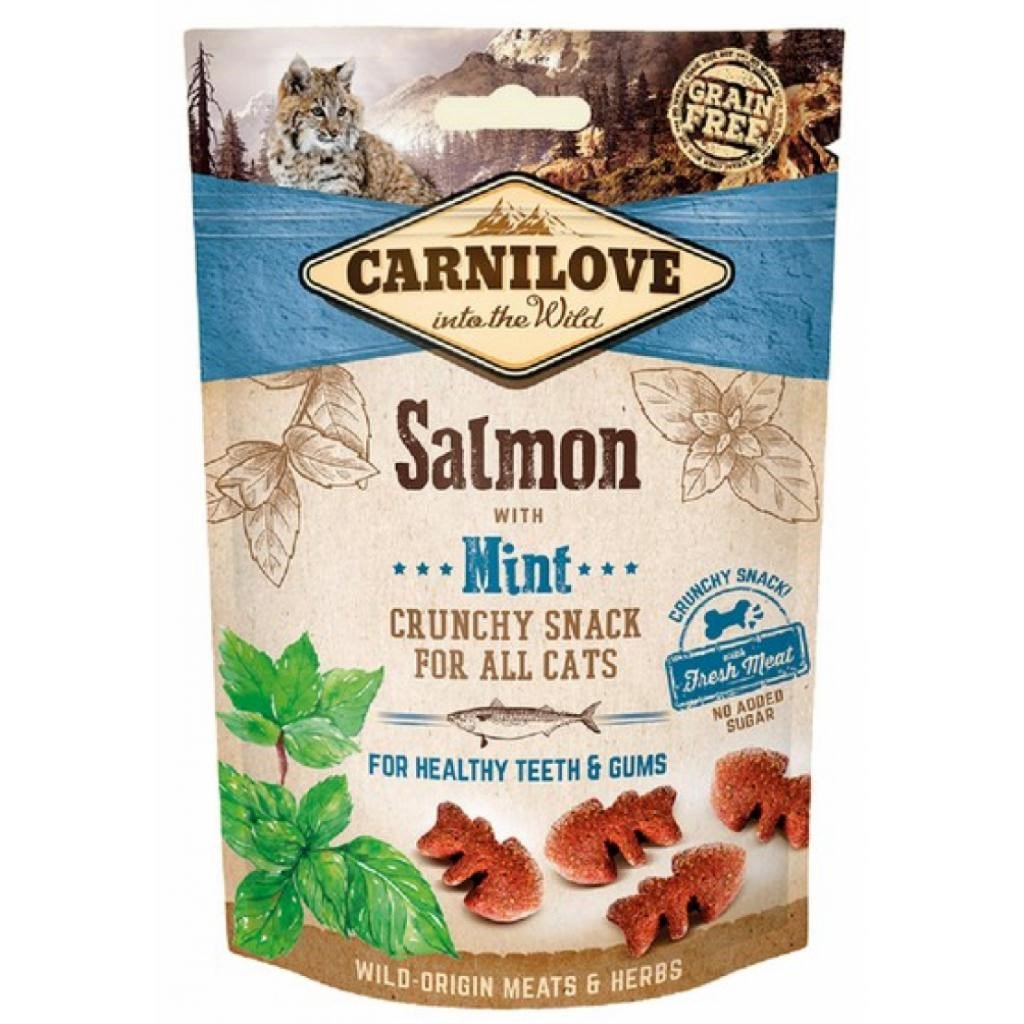 Kačių skanėstas su lašiša ir mėtomis CARNILOVE Crunchy Snack Salmon & Mint-50g