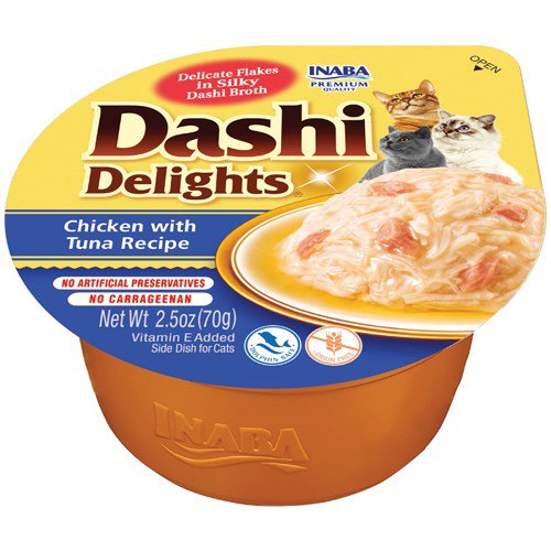 INABA Dashi Delights vištienos ir tuno sultinys - skanėstas katėms - 70g