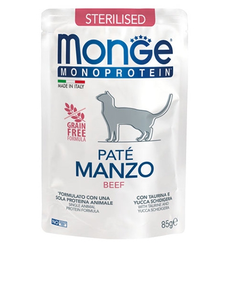 Monge Monoprotein Sterilised konservai katėms su jautiena, 85 g