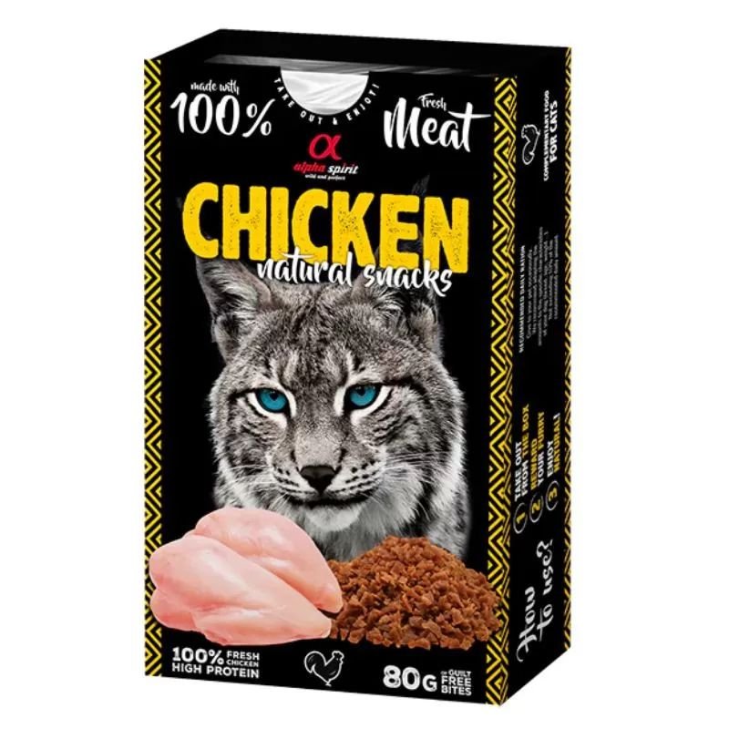 Alpha Spirit Natural Cat Chicken skanėstai katėms, vištiena; 80g
