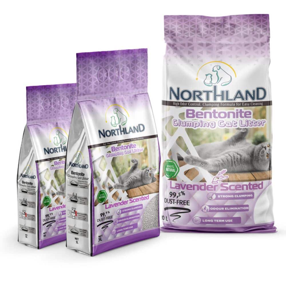 Northland Lavander bentonito kraikas katėms levandų kvapo 5l 10l - Produkto Tūris 5L