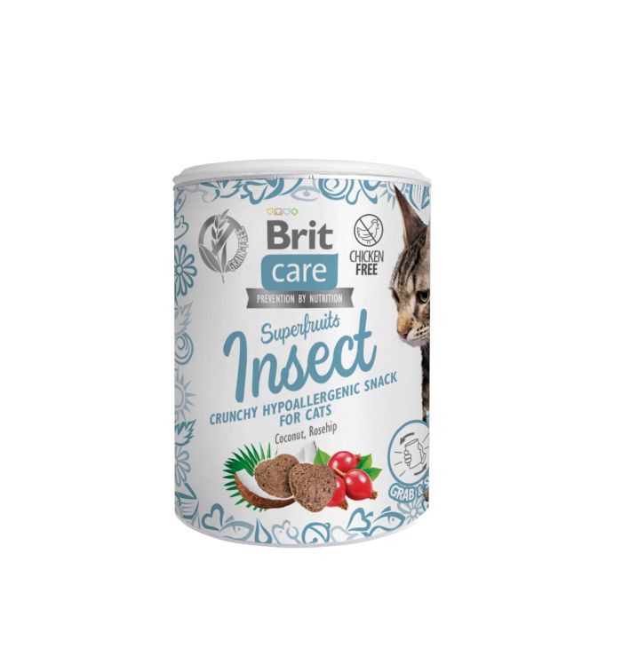 Brit Care Superfruits Insect with Coconut Oil and Rosehips skanėstas katėms, 100g