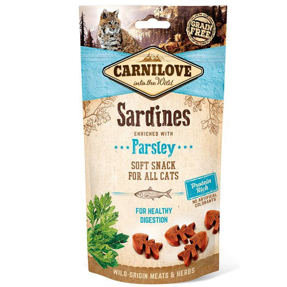 Carnilove sardines and parsley skanėstas katėms su sardine ir petražolėmis 50g