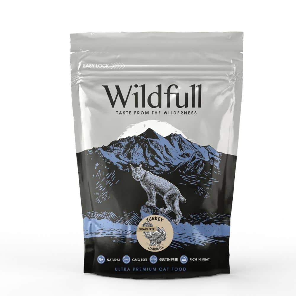 Wildfull Cat Turkey Hairball sausas maistas katėms 400 g