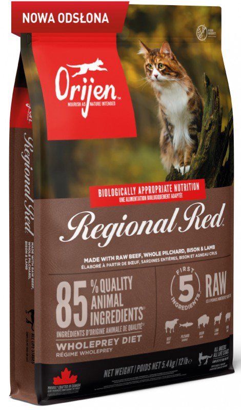 ORIJEN Regional Red Cat - sausas kačių maistas - 5,4kg