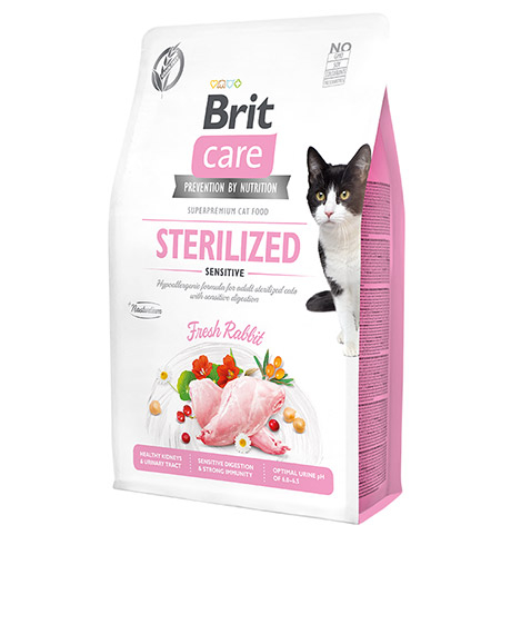 Brit Care Cat Sterilized Sensitive Rabbit sausas maistas katėms : Pakuotė - 2 kg