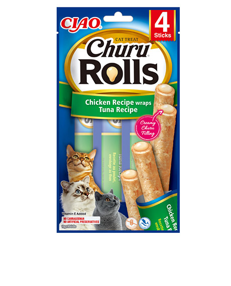 Churu Cat Rolls Chicken Tuna lazdelės skanėstai katėms, 40 g