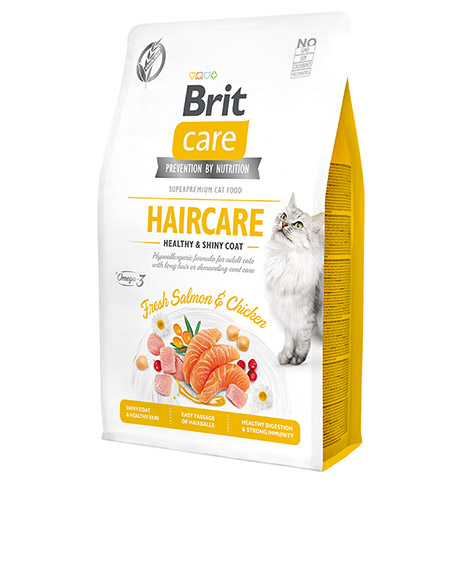 Brit Care Cat Haircare Healthy - Shiny Coat sausas maistas katėms : Pakuotė - 7 kg