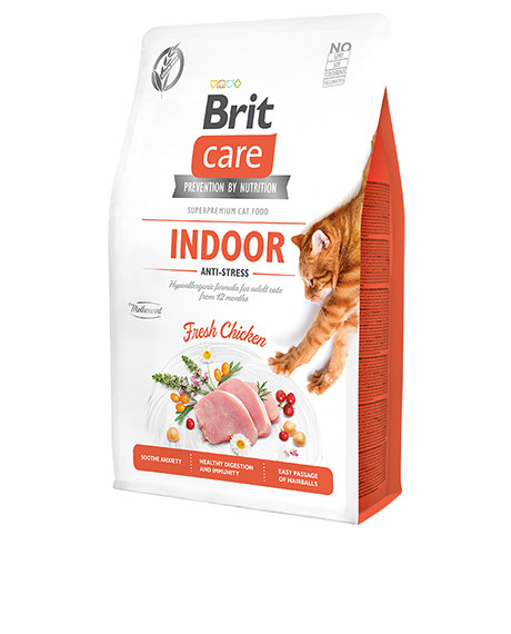 Brit Care Cat Indoor Anti-stress sausas maistas katėms : Pakuotė - 2 kg