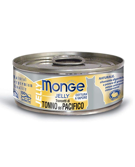 Monge Jelly konservai katėms su tunu, 12x80 g