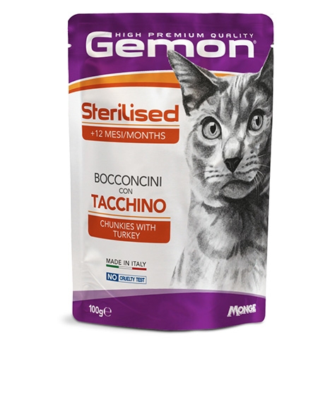 Gemon Cat Adult konservai katėms su kalakutiena, 24x100 g