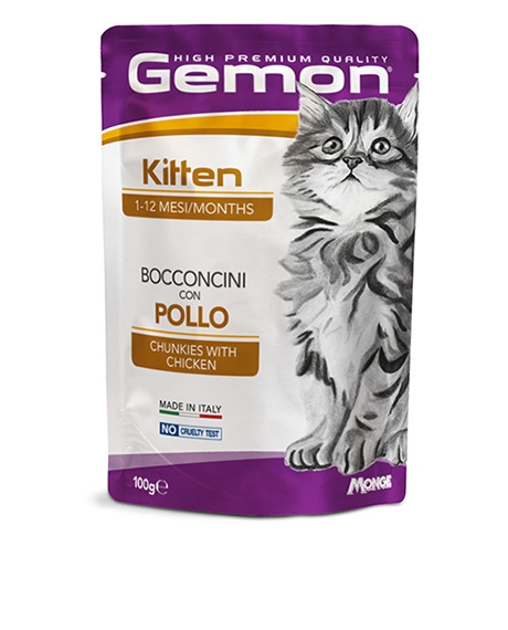 Gemon Cat Kitten konservai kačiukams su vištiena, 24x100 g