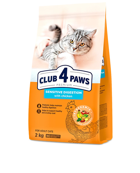 Club 4 Paws Sensitive Digestion sausas maistas katėms jautriam virškinimui, 2 kg