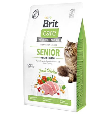 Brit Care Cat Senior Weight Control sausas maistas katėms : Pakuotė - 400 g