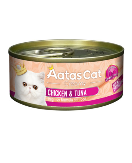 Aatas Cat Creamy Chicken - Tuna konservai katėms, 80 g