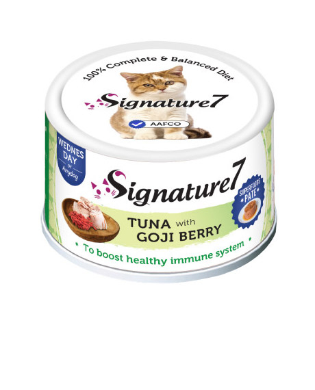Signature7 Superfoods Pate konservai katėms su tunu ir goji uogomis, 80 g