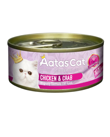 Aatas Cat Creamy Chicken - Crab konservai katėms, 80 g