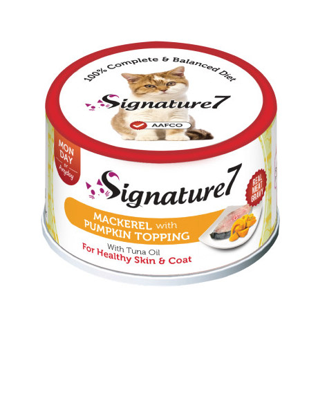 Signature7 Real Meat Gravy konservai katėms su skumbre ir moliūgu, 70 g