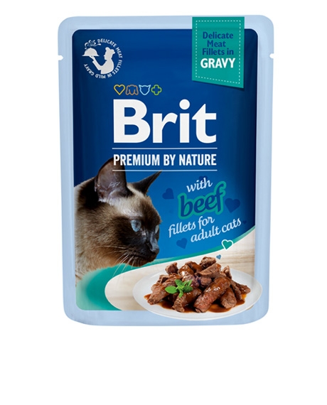 Brit Premium Delicate Beef in Gravy konservai katėms, 85 g