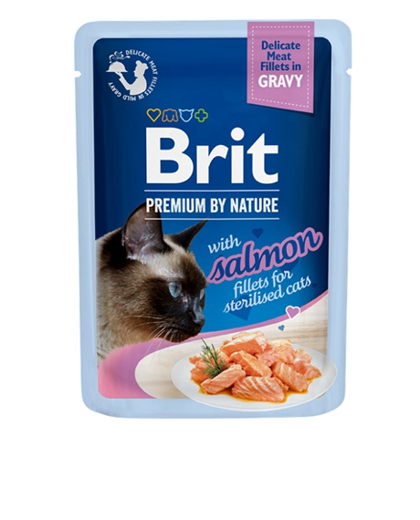 Brit Premium Delicate Sterilised Salmon in Gravy konservai katėms, 85 g