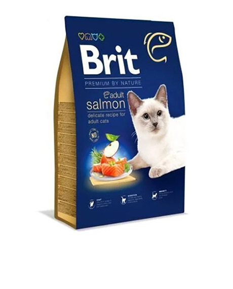 Brit Premium Cat Adult Salmon sausas maistas katėms su lašiša : Pakuotė - 300 g