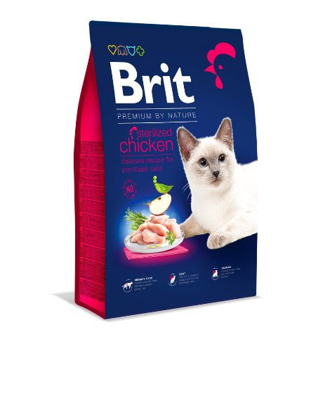 Brit Premium Cat Sterilized sausas maistas katėms su vištiena : Pakuotė - 8 kg