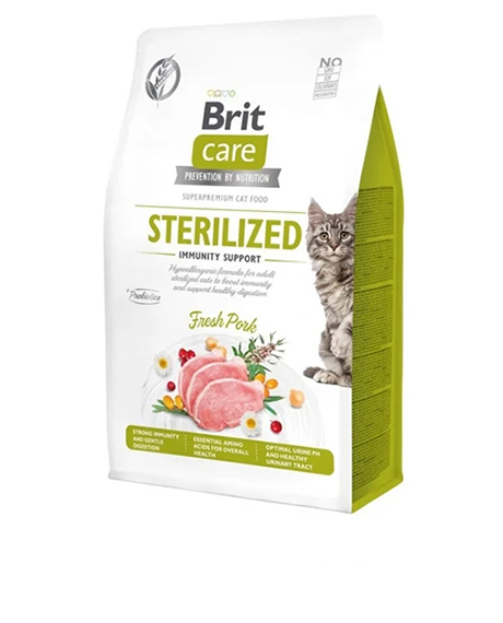 Brit Care Cat Sterilized Immunity Support sausas maistas katėms : Pakuotė - 2 kg