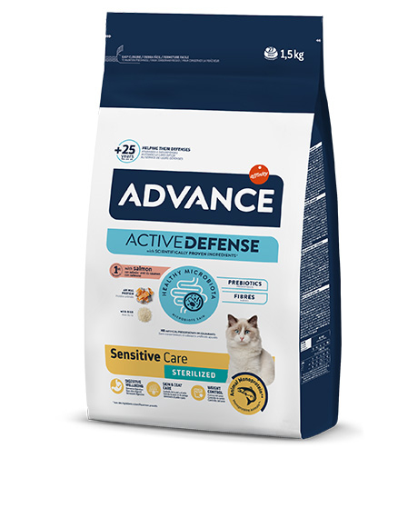 Advance Sensitive Sterilized sausas maistas katėms su lašiša : Pakuotė - 1.5 kg