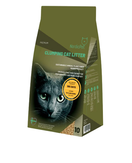 NordicPet sušokantis augalinio pluošto kraikas katėms, 5 l
